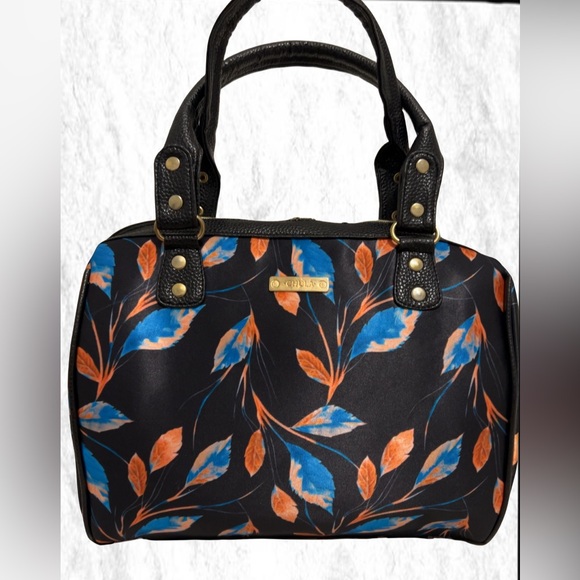 Chic Black and Orange Leaf Pattern Tote by CHULA - Picture 1 of 10